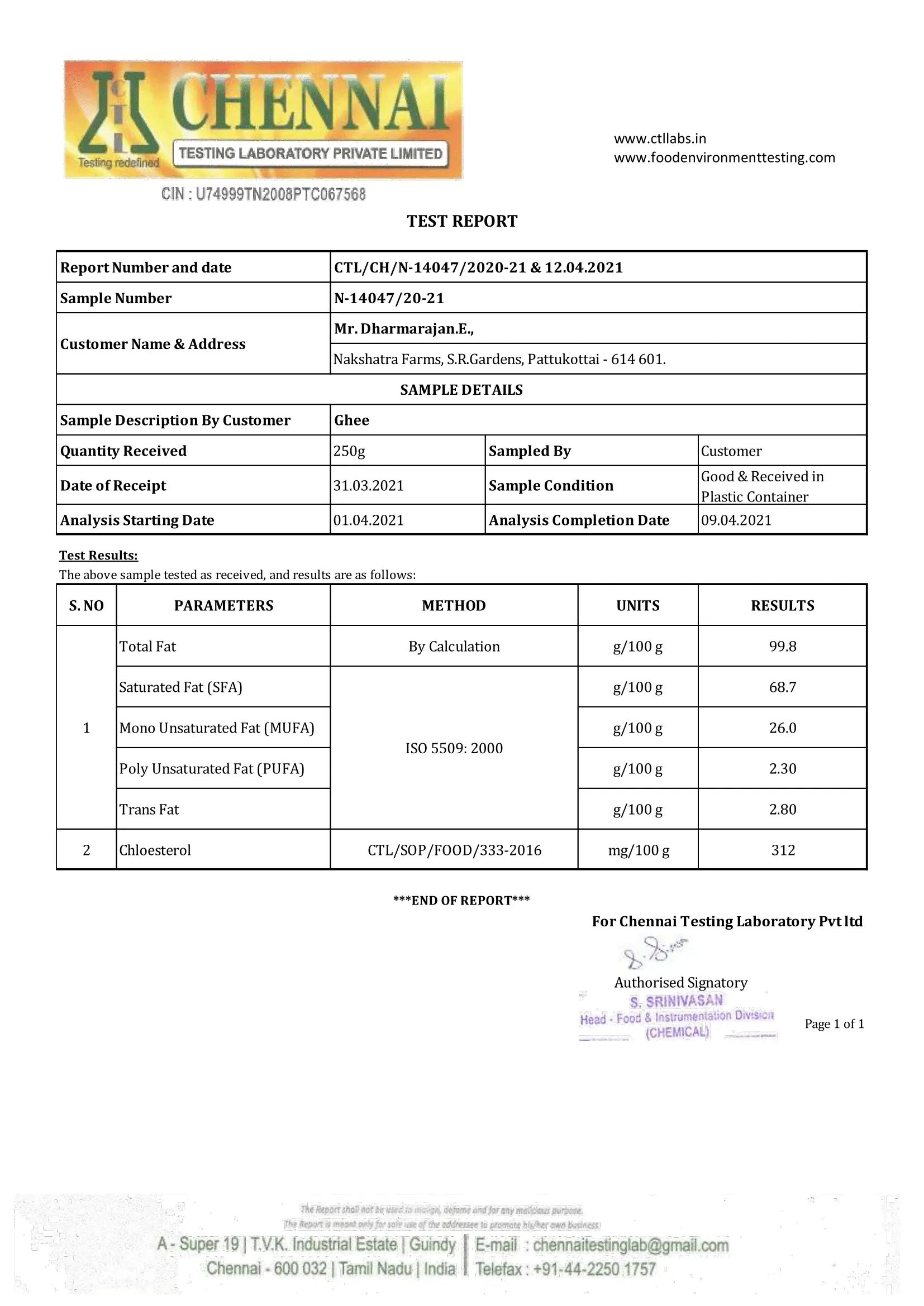 Dharmarajan.E., Nakshatra Farms, Pattukottai (Ghee, Vermicompost) - 31.03.2021 (2)-1