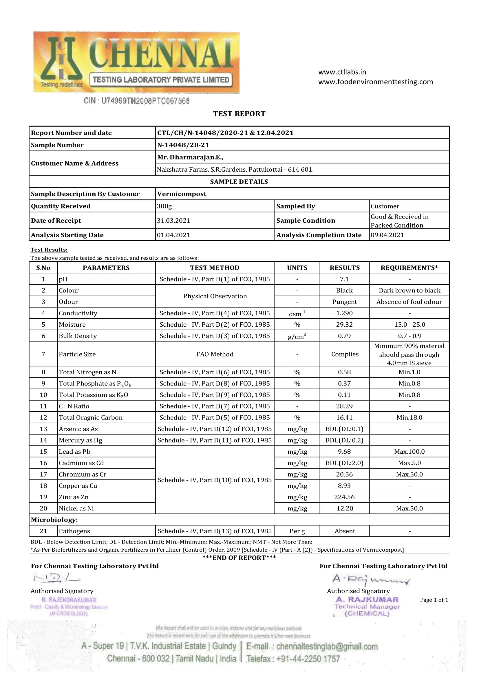 Dharmarajan.E., Nakshatra Farms, Pattukottai (Ghee, Vermicompost) - 31.03.2021 (2)-2